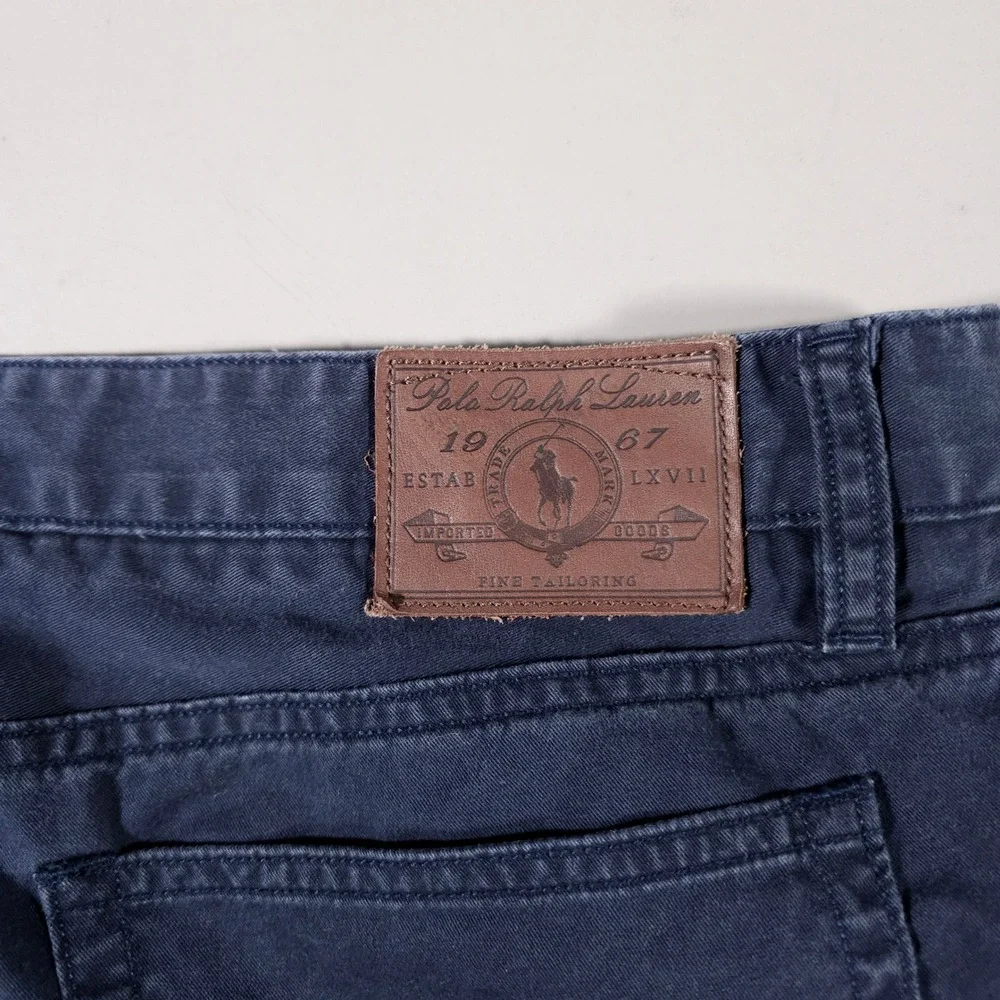 Polo Ralph Lauren Chinos‎ Mens 34x32 Navy Blue Straight Leg Cotton Stretch Pants